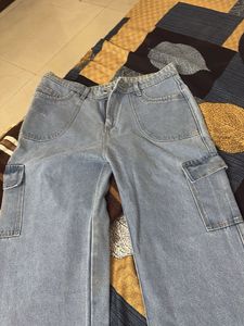 Light Wash Cargo Jeans