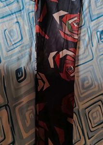 Black Floral Print Full Sleeves Top