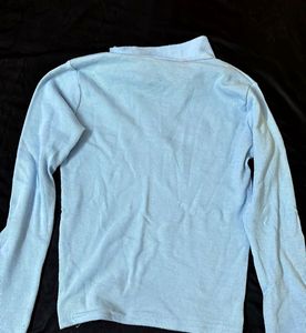 Light Blue Ribbed Top