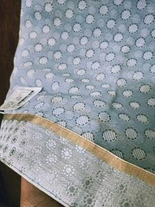 Brand New Beautiful Saree With Silver Border