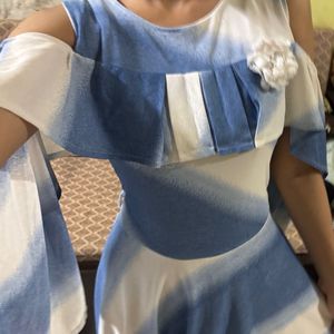 Blue &amp; White Tie-Dye Dress