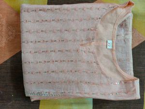 Peach Sequin Kurti - Size XL