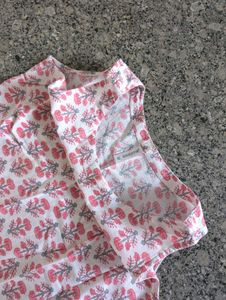 New Women Kurta Pink Printed Straight
