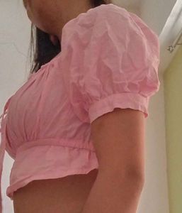 Cottage Core Pink Bustier Crop Top