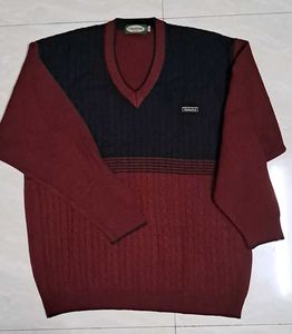 Vintage Cable Knit V-Neck Sweater