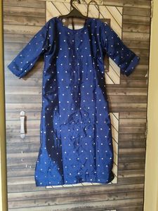 Elegant Blue Polka Dot Kurti