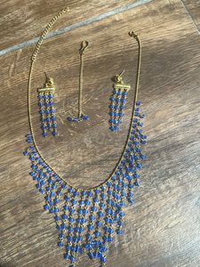 Blue Beaded Jewelry Set