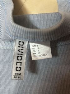 Light Blue Ribbed Crop Top