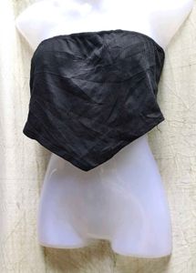 45156. Black Bandeau Crop Top