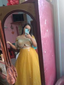 Yellow Sequin Lehenga Choli