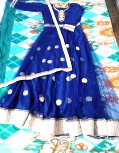 Blue Embellished Anarkali Suit