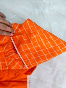 Orange Checked Blouse