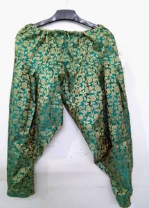 Banarasi Jacquard Green Floral Dhoti Salwar
