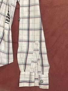 White Plaid Camp Shirt