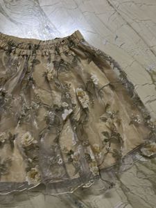 Floral Overlay Mini Skirt