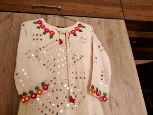 Party Wear White Kurti