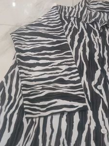 Zebra Print Shirt Dress