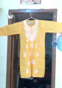 Kolkata Cotton Embroidery Straight Kurtis