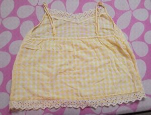 Yellow And white Checkered Top