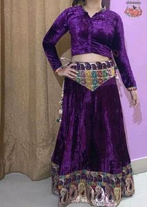 Purple Velvet Lehenga