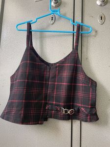 Plaid Crop Tank Top