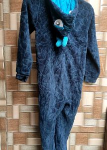 Comfy Blue Plush Onesie jumpsuit for boys