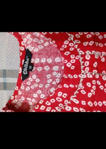 Red &amp; White Ethnic Print Dress