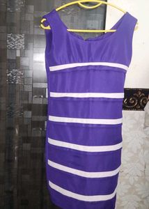 Purple & White Striped Dress