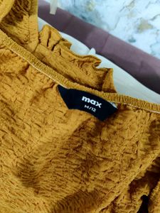 Mustard Ruched Long Sleeve Top
