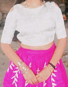 Cold Shoulder Crop Top &amp; Lehenga Skirt Set💗