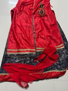Red &amp; Blue Lehenga Choli