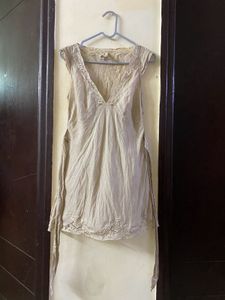 Lace Trim Top/tunic Size S