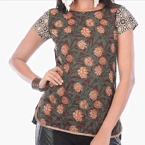 Imara Floral Print High Low Top