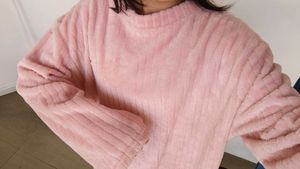 Pink Plush Pullover Sweater
