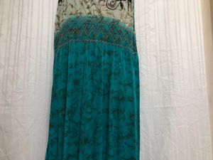 Blue Printed Maxi Dress