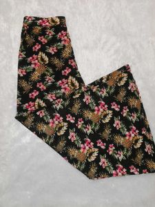 Floral Print Wide Leg Pants