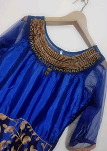 Navy Blue Party Wear Long Gown