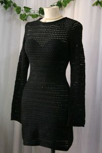 Black Knit Mini Dress