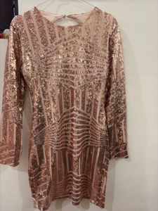 Golden Sequin Bodycon  Dress