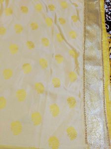Elegant Yellow &amp; Gold Saree