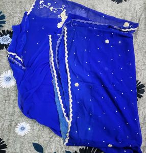 Royal Blue Saree (Price Negotiable)