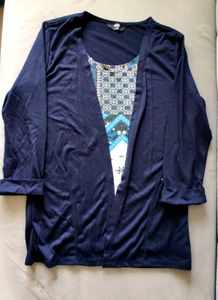 Max Blue Shrug attached Top