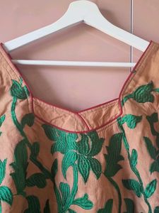 4XL Embroidery Beautiful Cotton Straight Kurti 😍