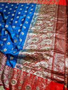 Pure Silk Katan Banarasi with running BP