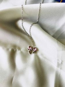 Pink Bow Pendant Necklace