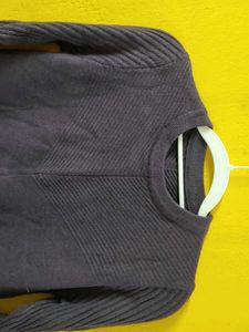 Purple Knit Full Sleeve Sweater