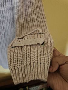 Tally weijl dusty pink Lace-Up Knit Sweater