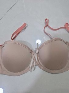 Beige Strapless Bra