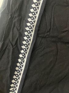 Black Overlap Palazzo Pants