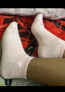 Cute kinky used Pink Heart Socks